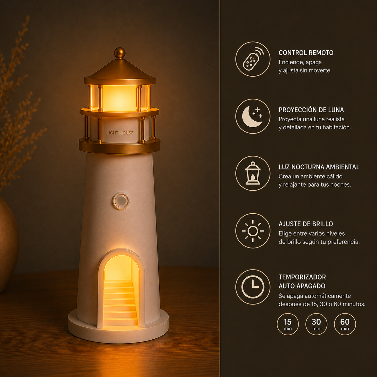 Lámpara Faro de Luna – Proyector de Luz Nocturna LED
